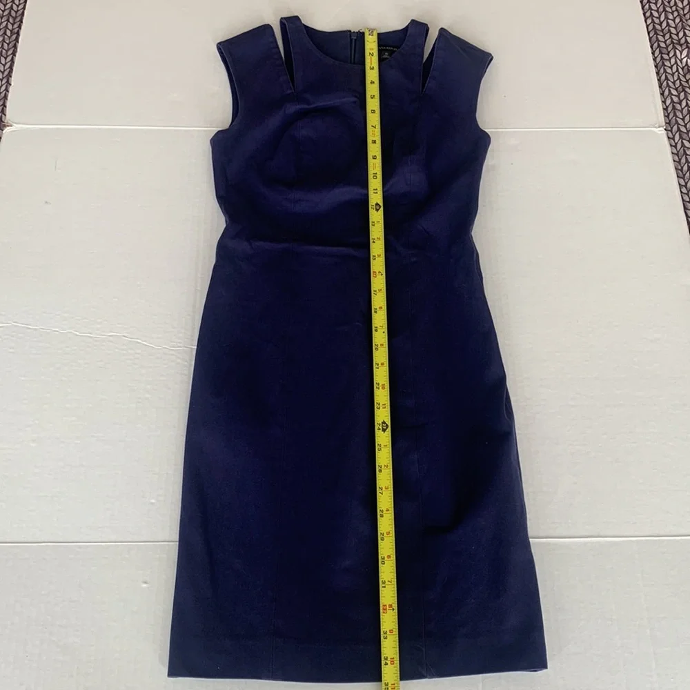 J.Crew Navy Blue Sheath Dress Cutout Shoulder Detail Workwear Cocktail Size 0